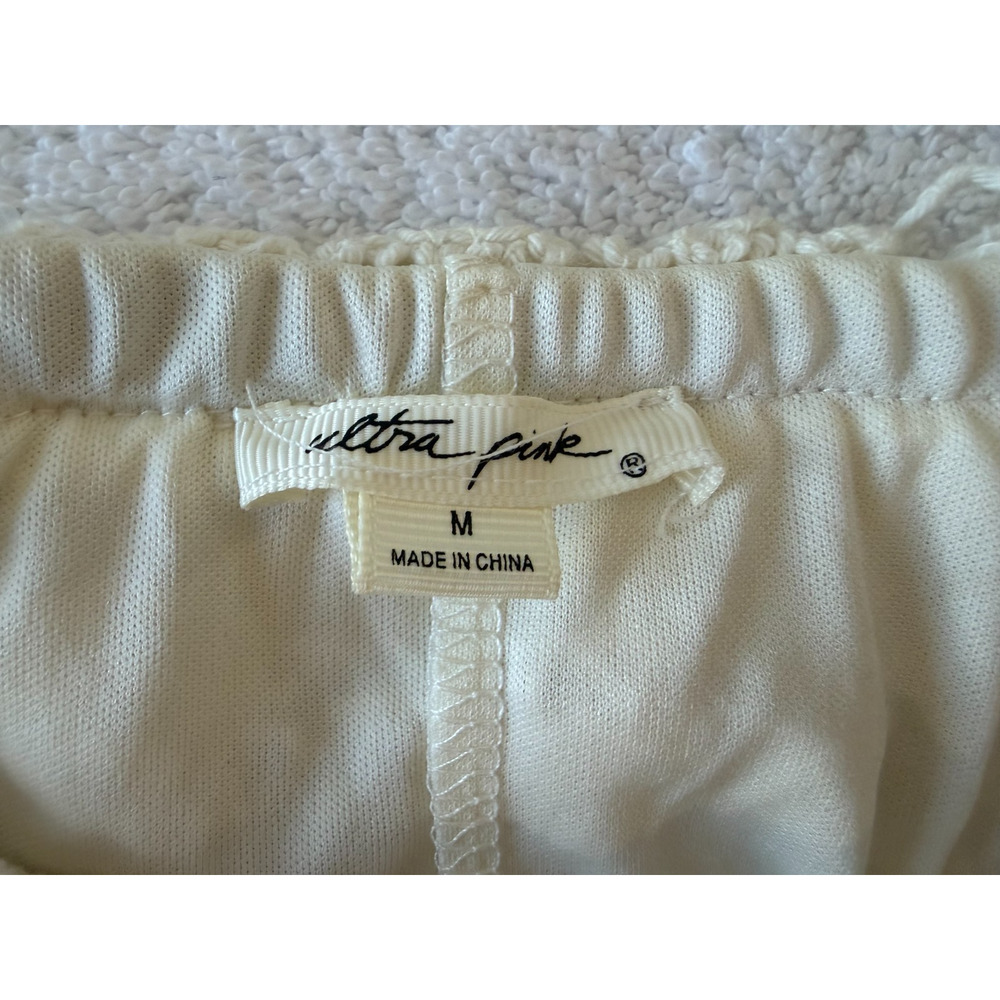 Ivory Asymmetrical crochet skirt Boho-Chic Statement Festival Resort Beech Sz-M - Picture 5 of 10